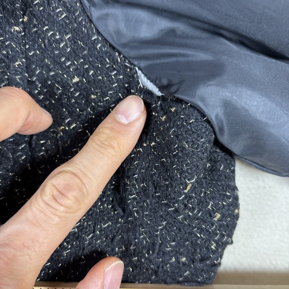 Vtg COOGI Women Sz L puffer jacket black With gold sparkle Belt Full Zip 80s 90s - Picture 6 of 9